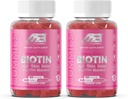 MB One Biotin Mimies- High Potency- Heally Hair, Skin and Nails Strengthening, Vitamin B7, (10.000 McG) Non-GMO, Pectin Plant Based, untuk Anak-anak dan Dewasa, Strawberry Natural Flavor 2 Pack