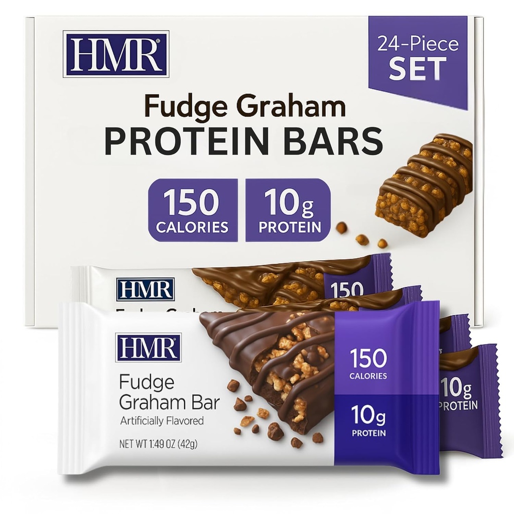 HMR Fudge Graham Protein Bar 124; Nutrisi Snack untuk mendukung Weight Maintenance 124; Calorie Dessert Rendah 124; 10g Protein 124; 24 Count