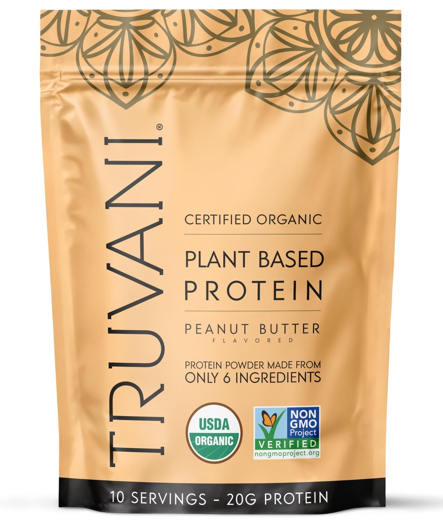 Truvani Vegan Pea Protein Powder 124; Peanut Butter 124; 20g Organic Plant Based Protein 14; 10 Servings Atter.