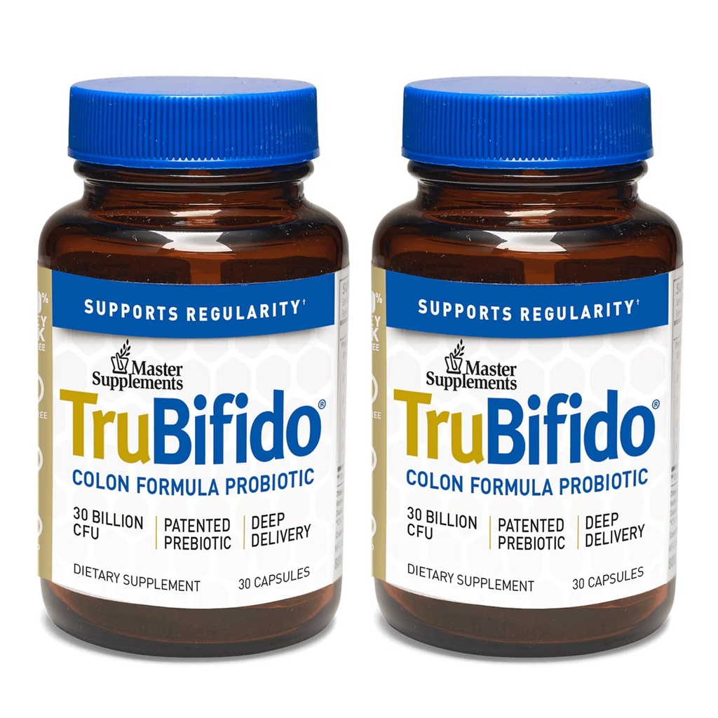 Suplemen Master TruBifido - 30 Capsules, Paket 2 - Probiotik yang kuat untuk Colon Kesehatan & Energi - Imune Booster, Supports Regularitas - Gluten Bebas - 60 Total Hamba