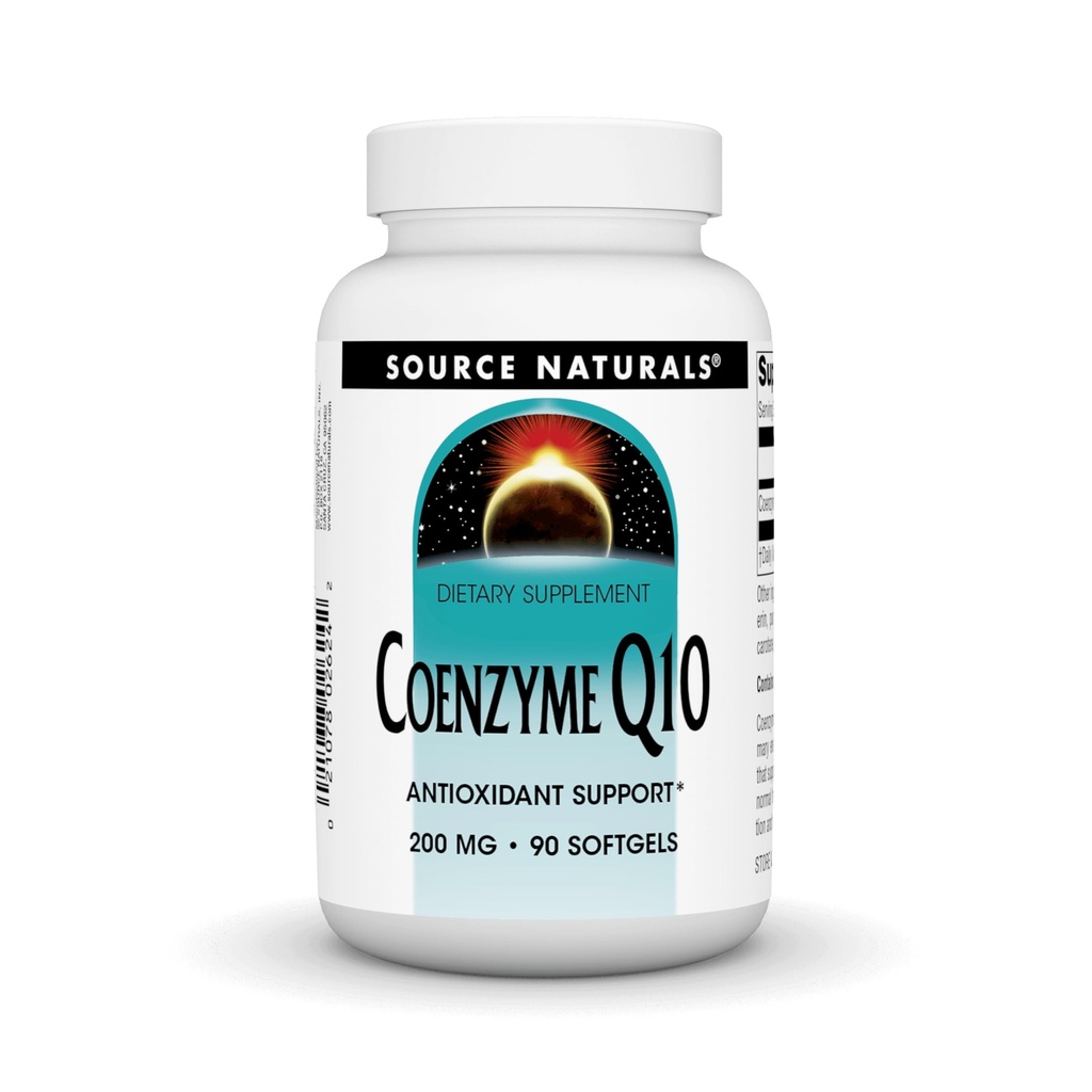 Sumber Koenzim Q10, Dukungan Antioksidan *, untuk Hati, Otak, Kebal, Dukungan Hati, & Liver, 200 mg - 90 Softgels