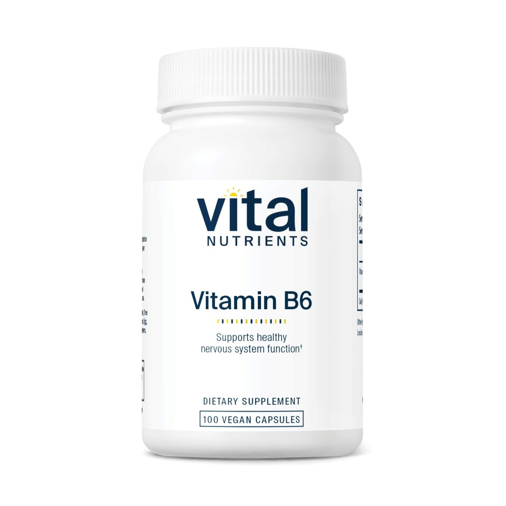 Visi Nutrients Vitamin B6 B6; Vegan Methylated B6 Vitamin for Nervous System, Muscle, Bone Health *