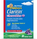 Anak-anak Claritin Chewables 24 Hour Relief Allergy, Obat Alergi Anak-anak Non Drowsy, Grape Antihistamin Palet Chewable, 30 Count