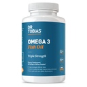 Dr. Tobias Omega 3 Minyak Ikan, 2000mg Triple Kekuatan dengan 800mg EPA 600mg DHA Per Serving, Persediaan Minyak Ikan Omega 3 untuk Hati, Otak & Imune Dukungan, 60 Softgels, 30 Servings