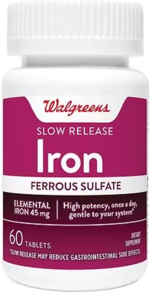 Iron Slow Rilis Tinggi Potency Ferrous Sulfate 45mg, Tablet, 60 ea
