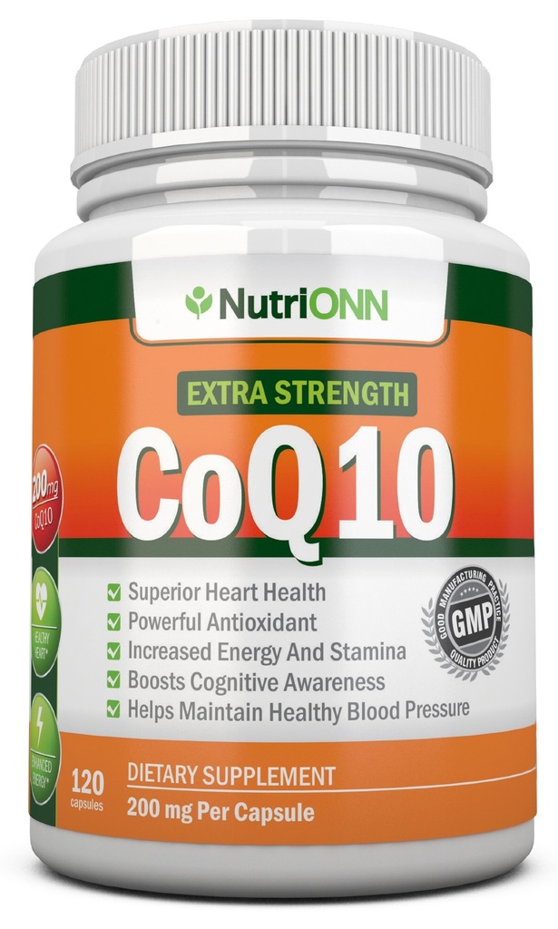 CoQ10 200mg (Kekuatan Ganda), 120 Kapsul - Koenzim Absorpsi Tinggi Q10 - Secara ilmiah Proven Kekuatan Ekstra CoQ10 Ubiquinone - 4 Pasokan Bulan