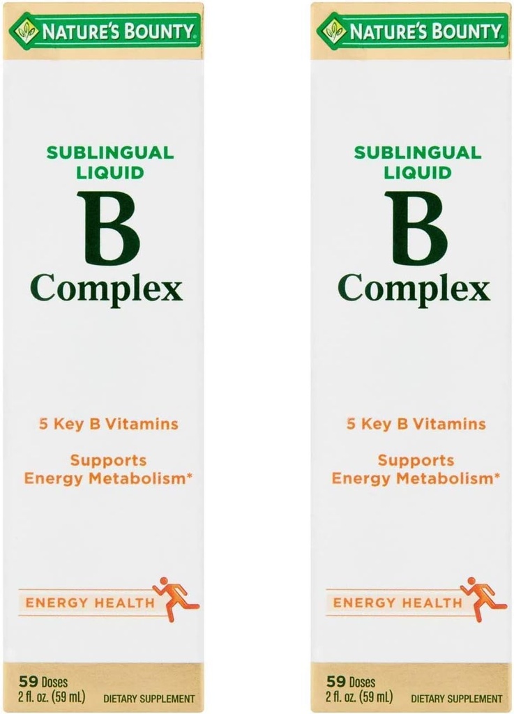 Nature 's Bounty Vitamin B Kompleks Sublingual Liquid, 2 Oz (Paket 2)