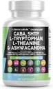 Bersihkan Nutraceuticals GABA 750mg 5 HTP 200mg L Tryptophan L Theanine 200mg Ashwagandha SAM-Glycine - Mood Dukung Vitamin for Women with L-Tyrosine 5- HTP (5-Hydroxyptopphan)