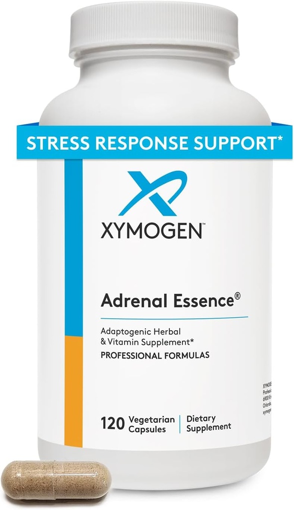 XYMOGEN Adrenal Essence - Dukungan Adrenal dengan Adaptogenic Herbs (Cordyceps, Rhodiola Extract, Ginseng) + B Vitamin - membantu mendukung Levels Energi Heally and Healthy Ammune Fungsi (120 Capsules)