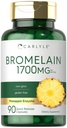 Carlyle Bromelain 1700 mg 124; 90 Capsules 124; Pineapple Enzyme Supplement; Non-GMO dan Gluten Free