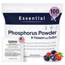 Suplemen Fosfor 100 Paket, Suplemen Dietary dengan Sodium Fosfat dan Potasium Phosphate, Fruit Flavored Fosphorous Application Powder untuk Electrolite, Bone Health & Kidney Health