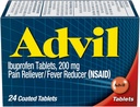Advil Pain Reliever and Fever Reducer, Ibuprofen 200mg for Pain Relief - 24 Talet berlapis