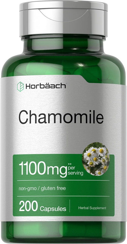 Horbäach Chamomile Flower Extract 124; 200 Pills 124; 11100mg Capsules 14; Non-GMO, Gluten Free Supplemen