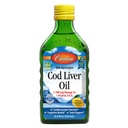 Carlson - Cod Liver Oil, 1100 mg Omega- 3s, Liquid Fish Oil Suplemen, Wild- Caught Norwegia Arktik, Sumpably Sourded Nordic Liquid, Lemon, 250 ml