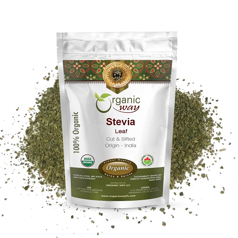 Kosher Rebaudiana - Kosher & USDA bersertifikat 124; NO-GMO & Gluten Free 124; Natural Sweetener 124; 100% Raw dari India (1 / 2LBS / 8Oz)