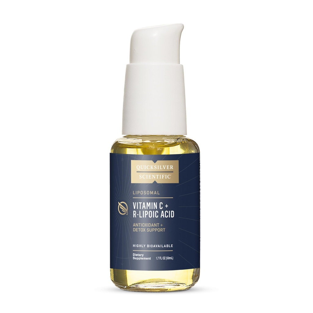 Quicksilver Scientific Vitamin C + R Lipoic Acid - Lipomal Vitamin C dengan RLA - Antioksidant, Detox & Imune Dukungan Superior Absorpsi (50 ml)