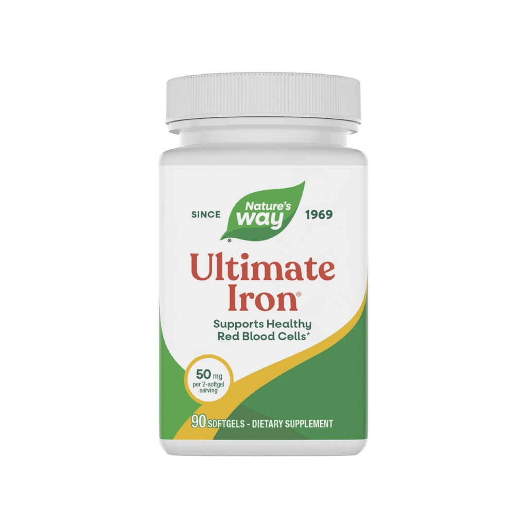 Nature 's Way Ultimate Iron, Supports Healthy Red Blood Cellular Blood Cellular Production *, 50 mg per 2 - Softgel Serving, Gluten- Free, 90 Softgels (Packaging May Vary)