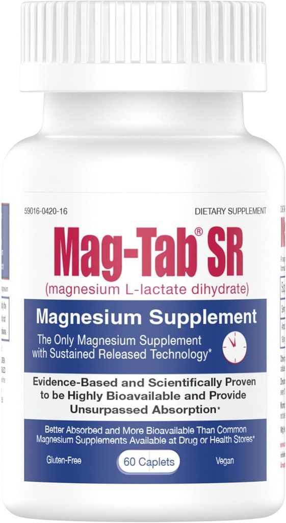 Extended Release Magnesium Lactate Delivery Deficiency Extended Deficiency SR (Extended Release) 60 Counts Support Sleep, Muscle Cramps, Magnesium Deficiency Health Issue (60)