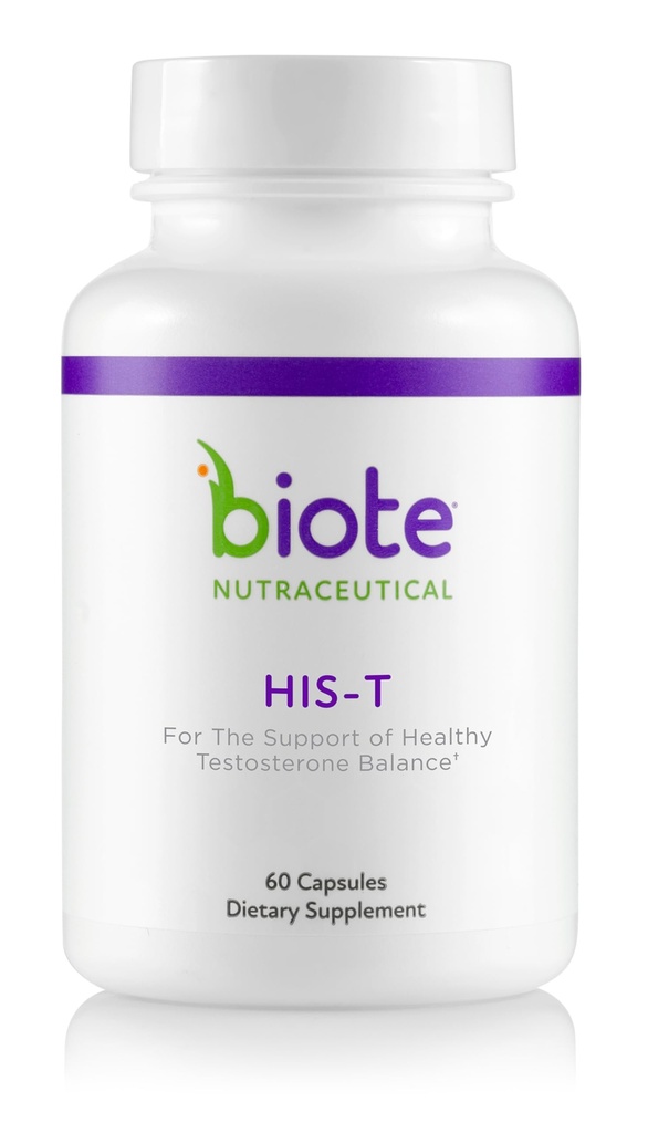 Biote Nutraceuticals - HIS-T - Healthy Testosteron Dukungan untuk Pria (60 Kapsul)