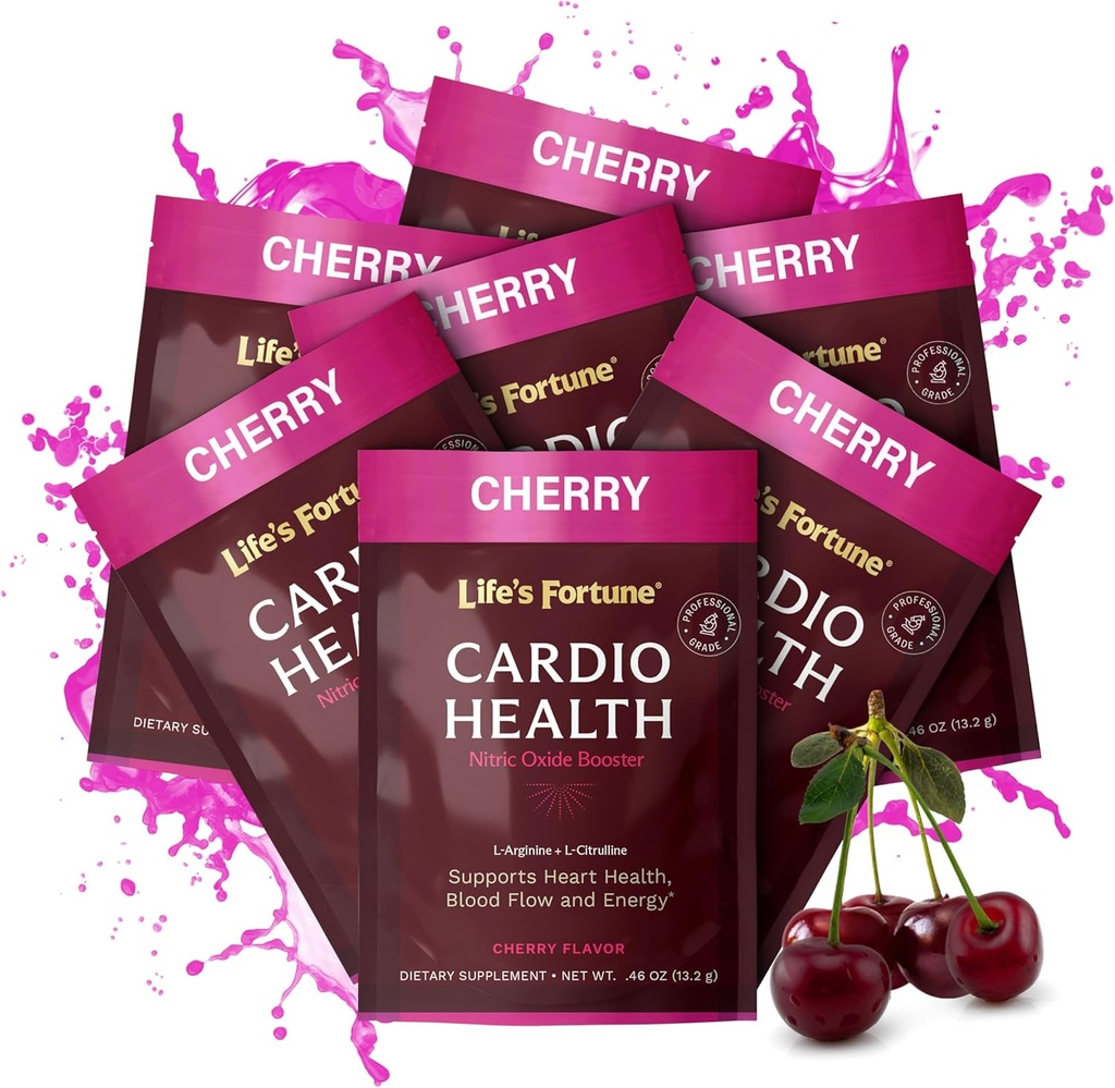"Fortune L Arginine L Citrulline Applider" - "Potency Nitric Oxide Suplement Booster with Natural Cherry Flavor (7 Servis (Paket 1), Cherry)