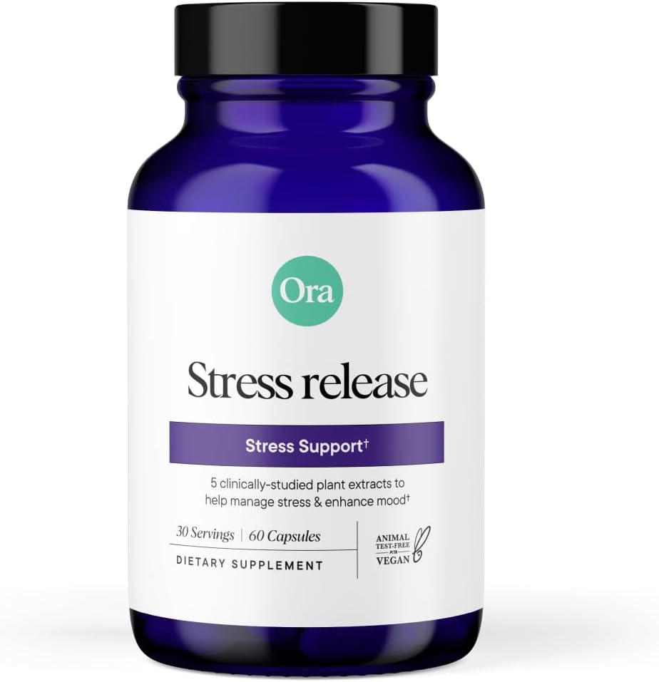 Ora Organik Suplemen Relief Stress - Menport Mood & Mental Focus - Feel Calm & Relaxed - Sensoril Ashwagandha, Saffron, Ginseng, L- Theanine, Lemon Balm - 60 Capsules
