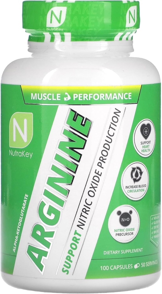 NutraKey Arginine 500mg, 100 Cacah