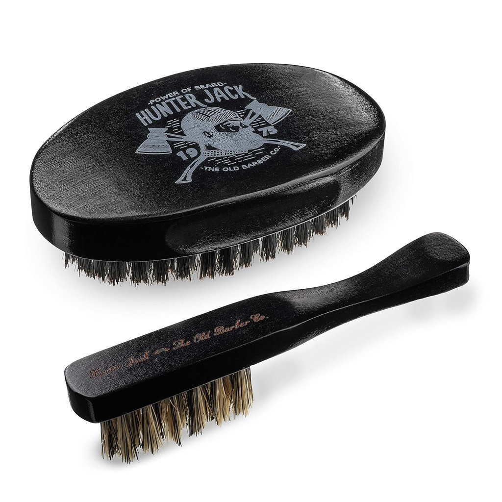 Kumis Kumis untuk Pria - Natural Boar Bristle Beard Kit Brush - Kumis Brush untuk Pria - Premium Tumbuh Ditata oleh Hunter Jack