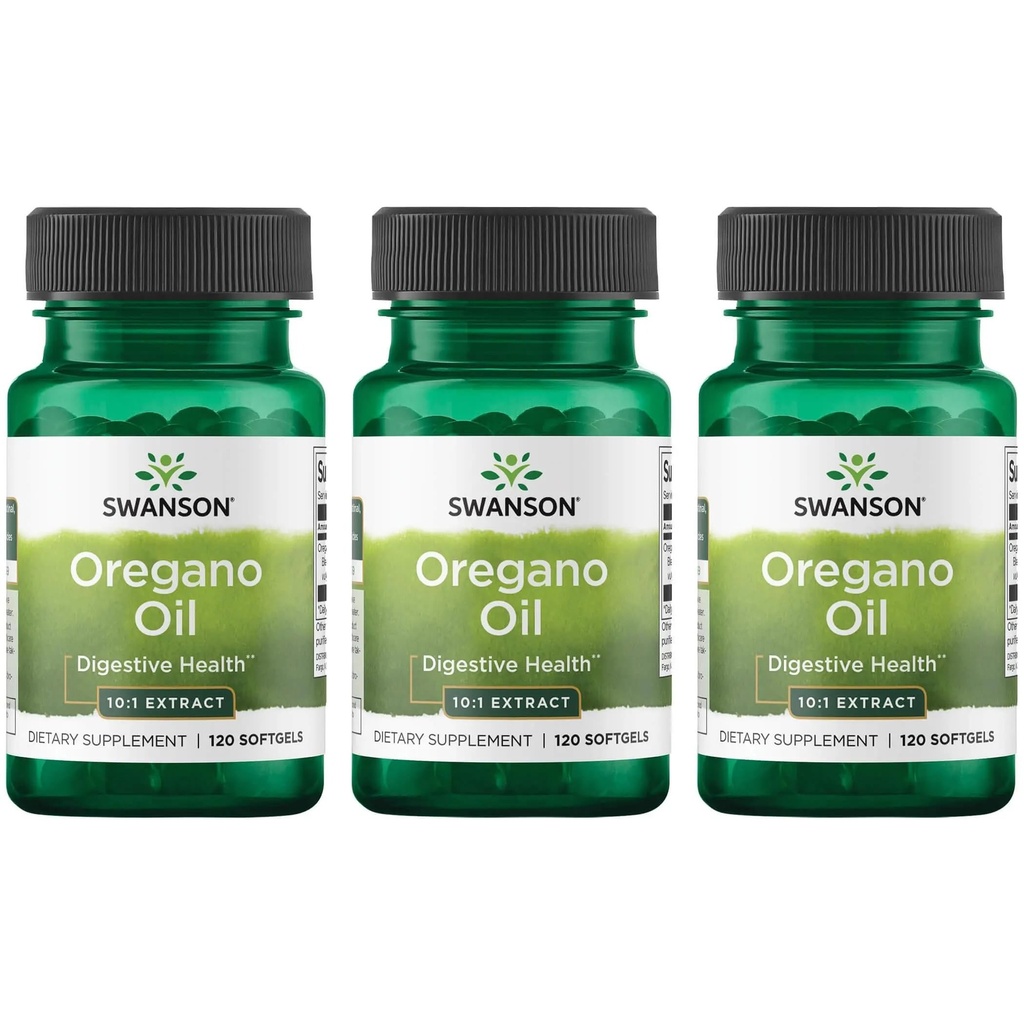 Swanson Oregano Oil 10: 1 Ekstrak - Penambahan Alam Promoting Kesehatan Digetical & Respiratory Dukungan - Mendukung Sistem Gastrointestinal & Uriner Tract Kesehatan - (120 Softgels, 150mg Masing-masing) (3 Pack)