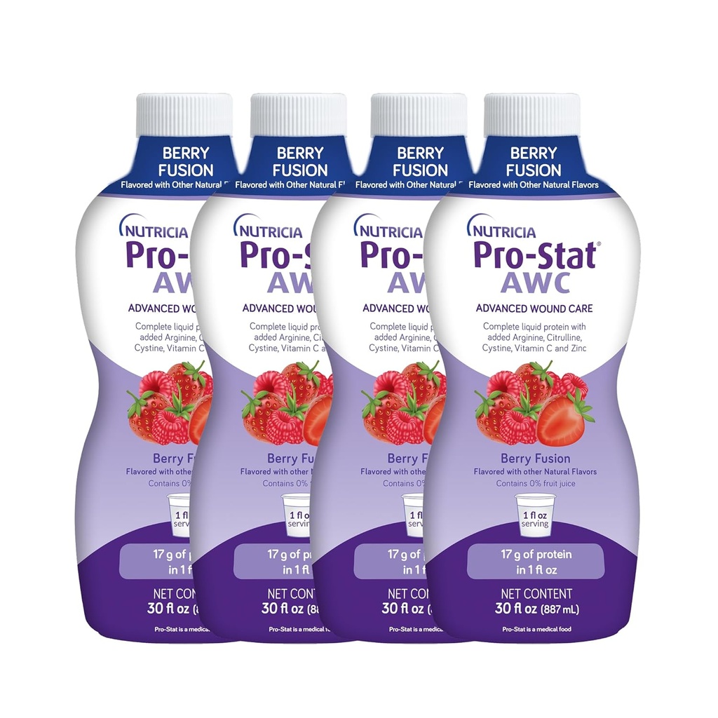 Pro- Stat Advanced Weund Care (AWC), konsentrasi makanan cair - Berry Fusice Flavor, 30 Fl Oz bottle (Case of 4)