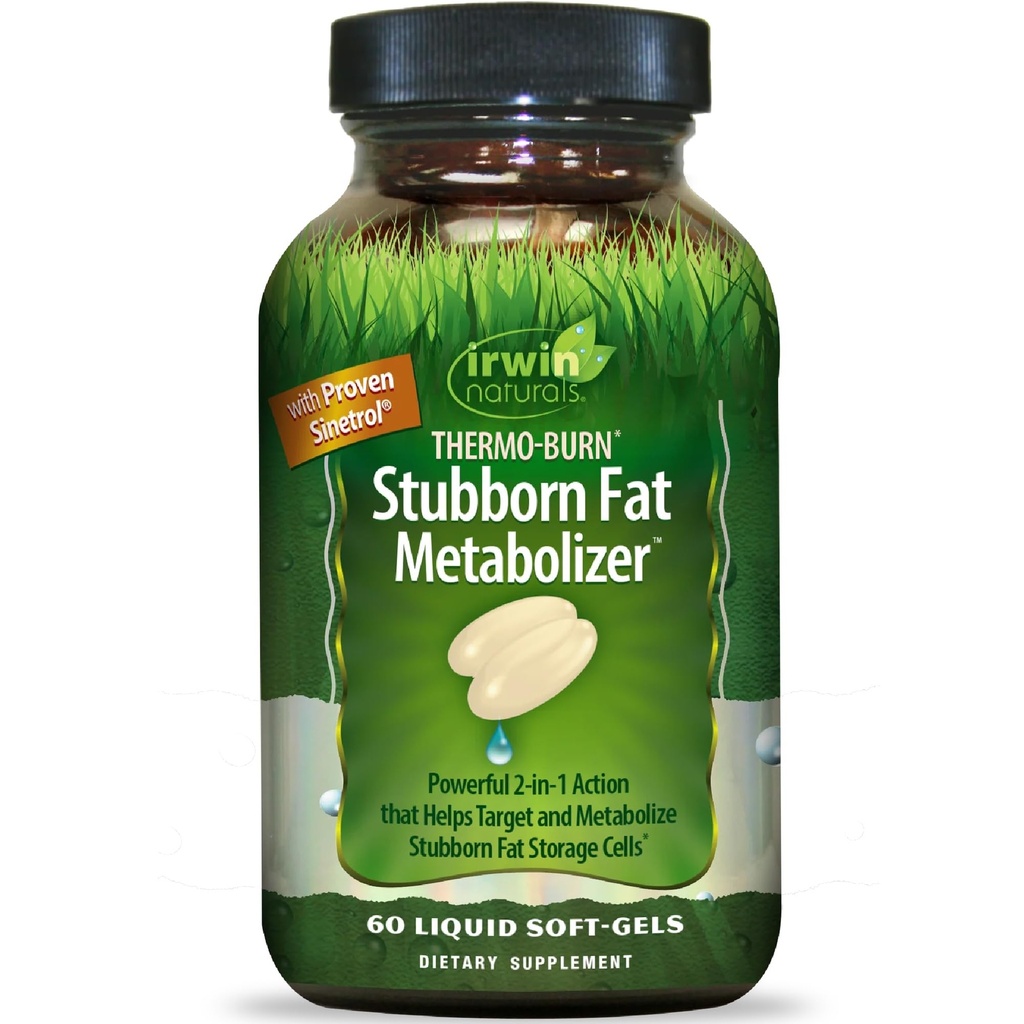 Irwin Tremo- Burn Stubborn Fat Metabolizer - 60 Liquid Soft- Gels - Commains Green Tea Extract (EGCG), MCT Oil & Caffeine - 20 Hamba