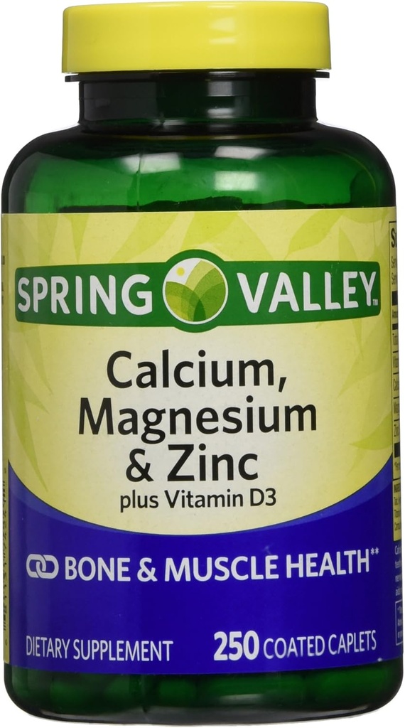 Spring Valley - Kalsium Magnesium dan Zinc, 250 Caplets