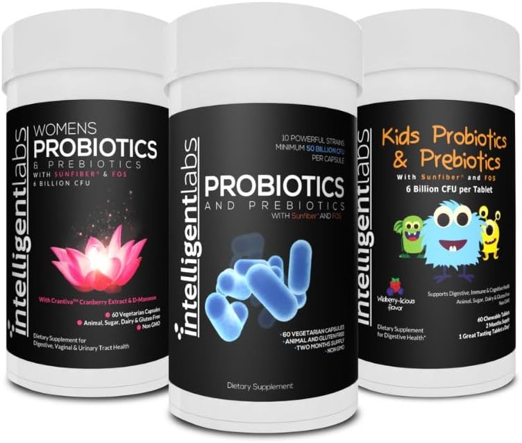 Lab Intelligent 3-in- 1 Problem dengan Bundle Pregren untuk The Whole Family: Anak-anak + Dewasa 50 Miliar CFU + Women Progories, Tidak Perlu Resolusi, 2 Bulan Pasokan per Botol