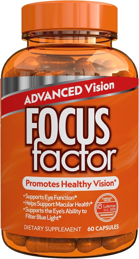 Focus Factor Advanced Vision Formula (60 Count) - Eye Vitamin C, Vitamin E, Lutemax £2020 - Lutein dan Supplemen Wealth