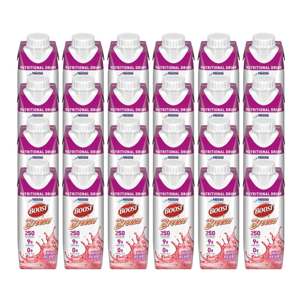 BOOST Breeze Nutrition 8oz Wildberry Fat-Free Drink, 24 / C