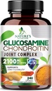 Glucosamin Chondroitin MS2100mg Kompleks - Gabungan Dukungan untuk Mobility & Comfort Untuk Pria dan Wanita dengan Turmeric & Boswellia, Suplemen Glucosamin Triple Kekuatan - 240 Kapsul