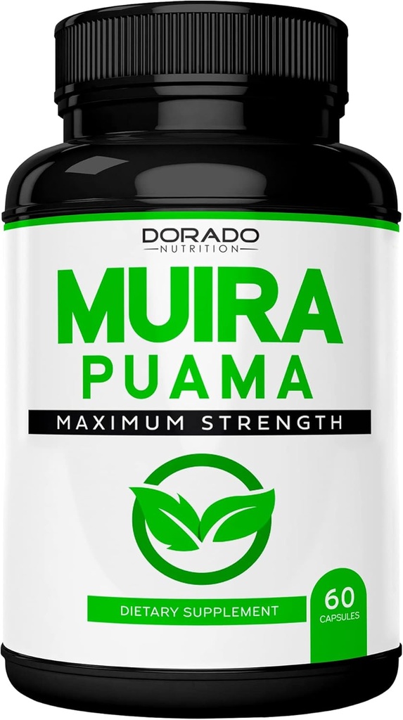 Muira Puama Root Extract 1000mg for Men and Women - Premium Capsules - 60 Count - Zero Fillers - Ketiga Pay Test - Gluten Free & Non-GMO - USA Membuat - Jaminan Kualitas - Teruji untuk Potensi & Kemurnian