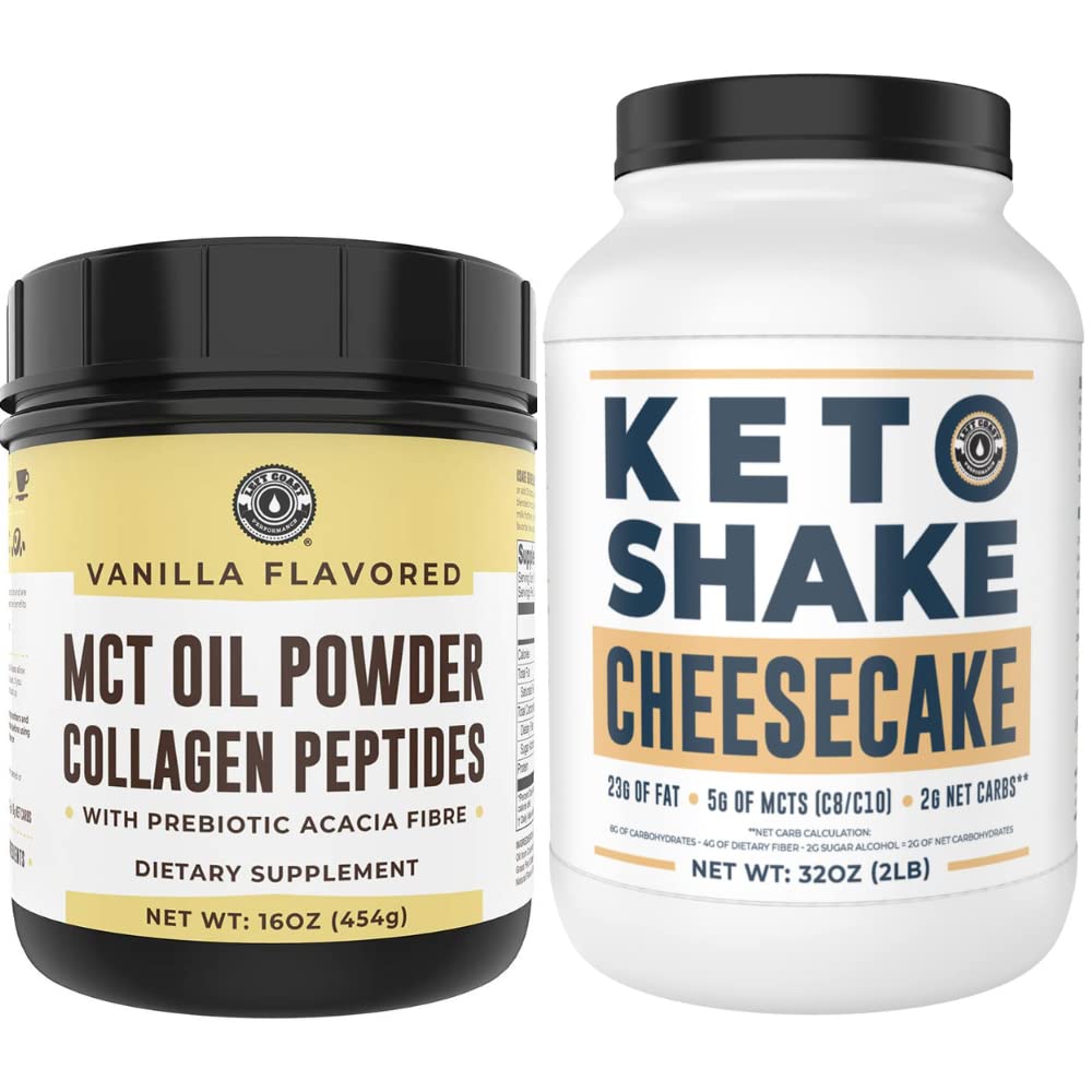 Performance Keto MCT Kiri Powder + Collagen dan Keto Cheesecake Penggantian Makanan