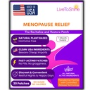 Menopause & Perimenopause Relief Patch - Hot Flash, Mood & Symptom Dukung - Black Cohosh, Ashwagandha & More - 30 Topical Patches - USA Made by Live to Shine