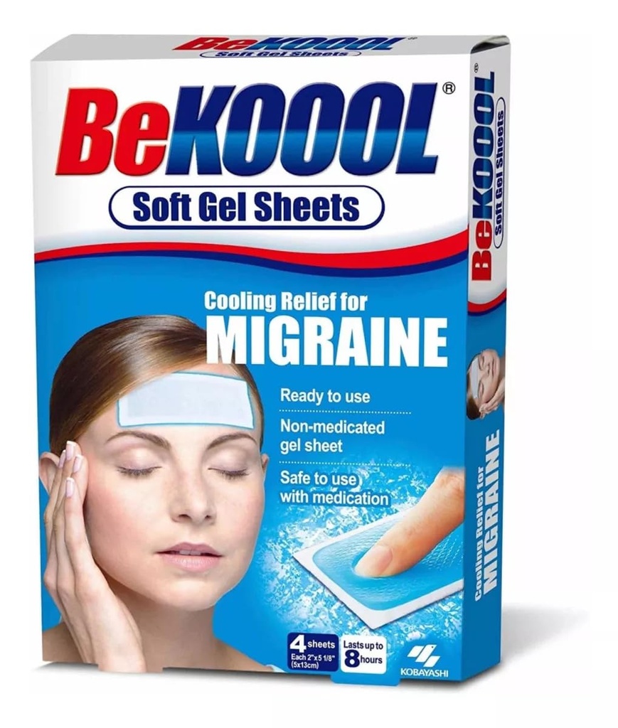 Jadilah Kool Cooling Relief untuk Migraine, Sheets Soft Gel, 4 Sheets (Paket 4)