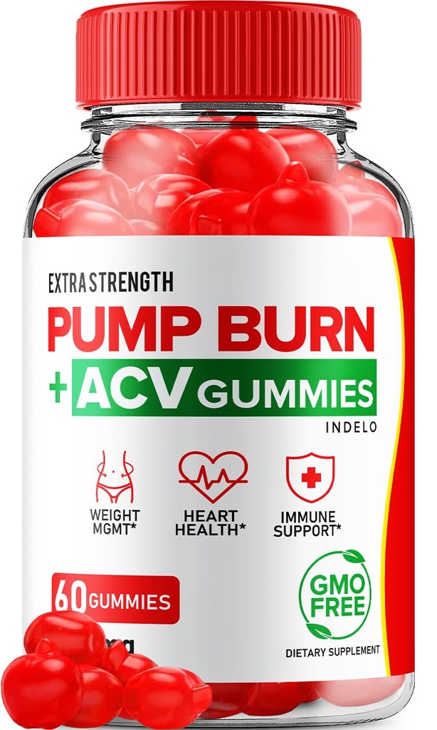 Pump Burn Keto ACV Gummies - Keto Pompa Burn Gummies, Pompa Bakar Keto + ACV Gummies untuk Wight Management B12 Bakar Pompa Tingkat Lanjut 100mg Formula 1 Pack - 60 Gummies)