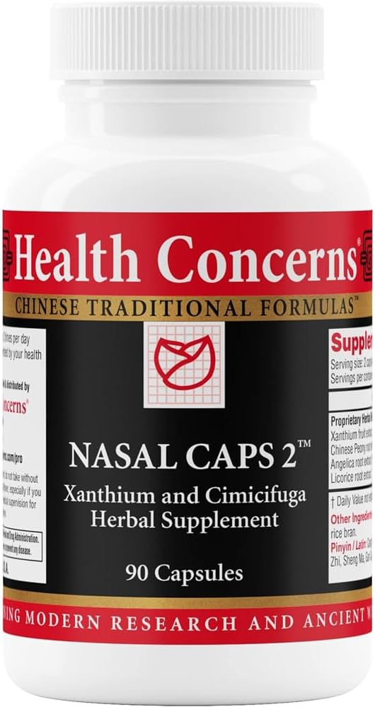 Kesusahan Kesehatan Caps Nasal 2 - Sinus & Nasal Supplemen Dukungan Dukungan Dukungan Dukungan Dukungan Konsumsi Nose & Sinus - Formula Cina tradisional dengan Xanthium, & Cimicifuga - 90 Kapsul
