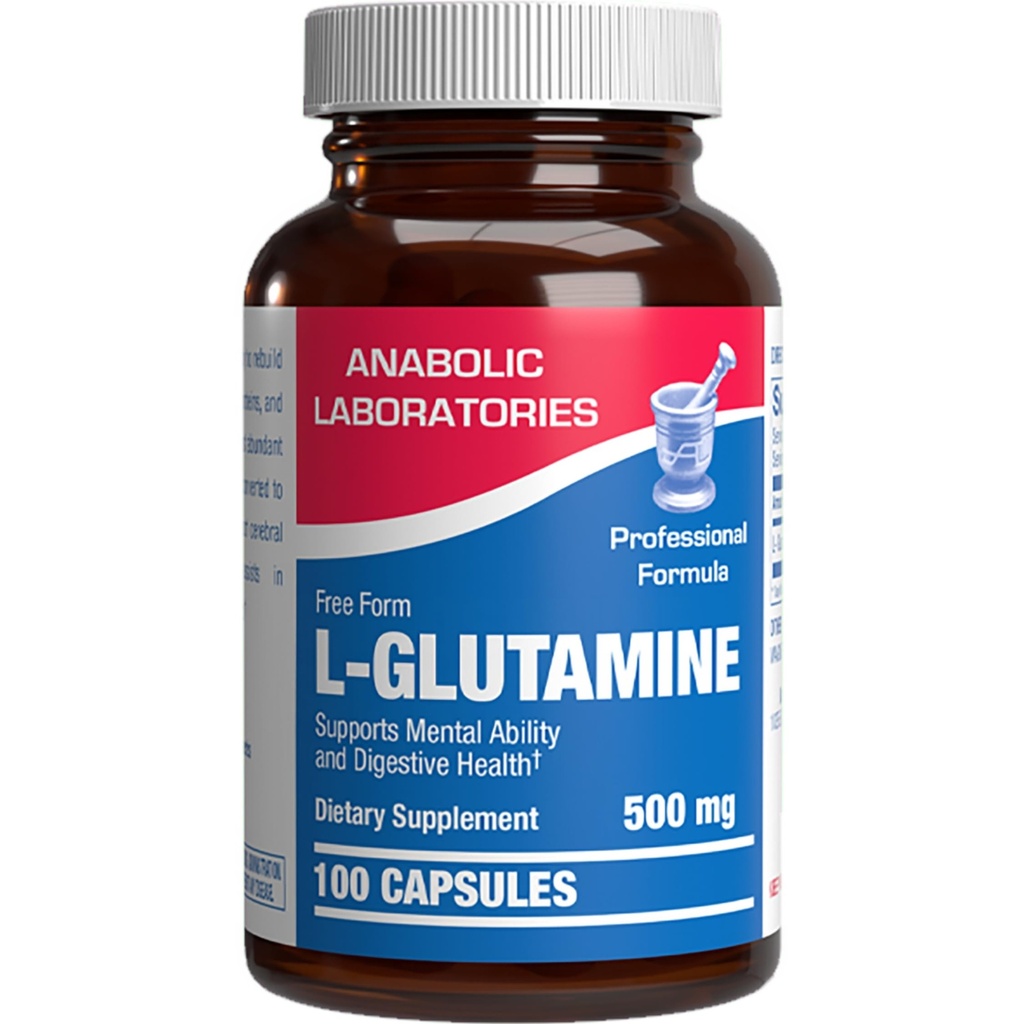 Formasi L- Glutamine Suplemen - Clinical L Glutamine Capsules 500mg untuk Dukungan Kesehatan dan Kebal - Amino Acid Glutathione Pecursor - Non-GMO & dibuat di Amerika Serikat - 100 Pelayan