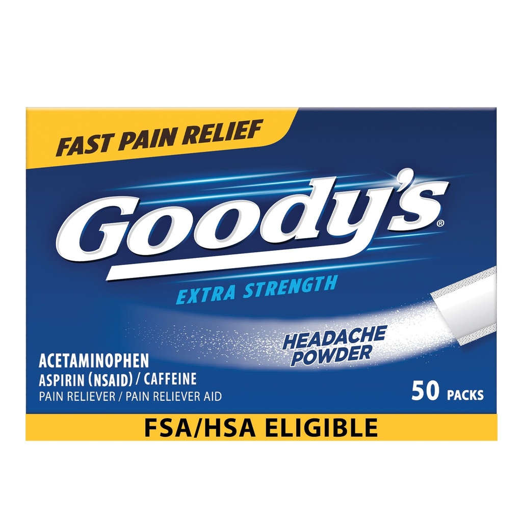 Goody 's Pain Relief Powders, Extra Strength Headache Powder, 50 ct (Paket 1)