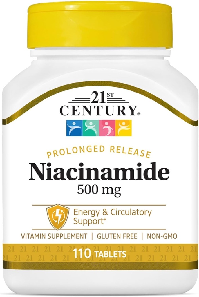 Abad ke-21 Niacinamide 500 mg Tablets Tertunda Rilis - 110 ct, Paket 2