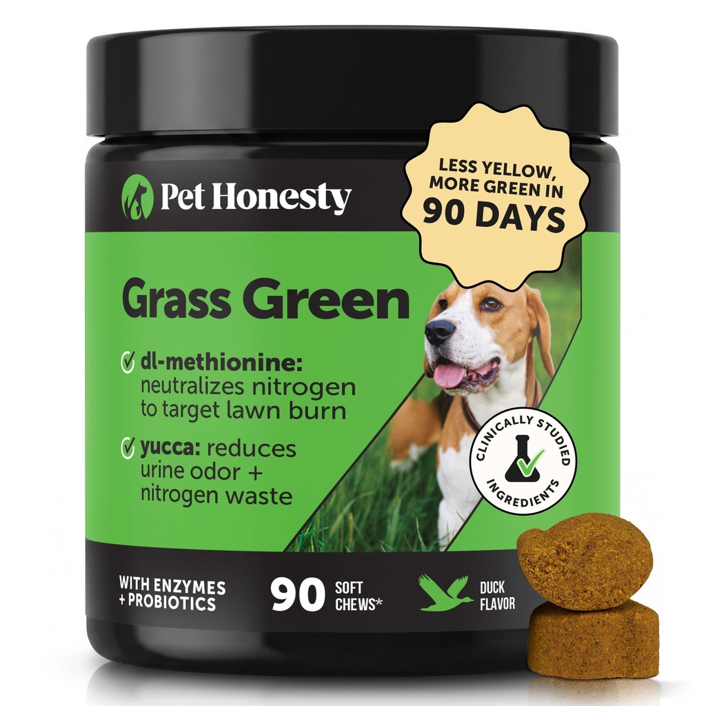 Grass Green Dog Chews - Urine Neutralizer for Lawn, Dog Pee Grass Helling Yard Stay Green Adderessing Burn Spots with Propines & Enzymes (Duck)