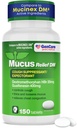 GenCare - Musus Relief DM (150 Count Value Bottle) Dextromethorphan HBr 20mg Guaimenesin 400mg 14; Generik Mucus Relief DM 124; Expectorant Cough Tak Dicoated Cough & Mucus Expectorant Pill