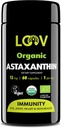 LOV Natural Organic Astaxanthin 12mg - 60- Day Suply - Max Strength Antioksidant - Eye, Gabungan, Skin, Imunity - dari Microalgae - Non-GMO, Vegan, Sustaminable