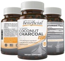 Aktif Coconut Arang 1200mg, 180 Kapsul - Pil untuk Sistem Digetical, Bloating, Vegan (1bottles)