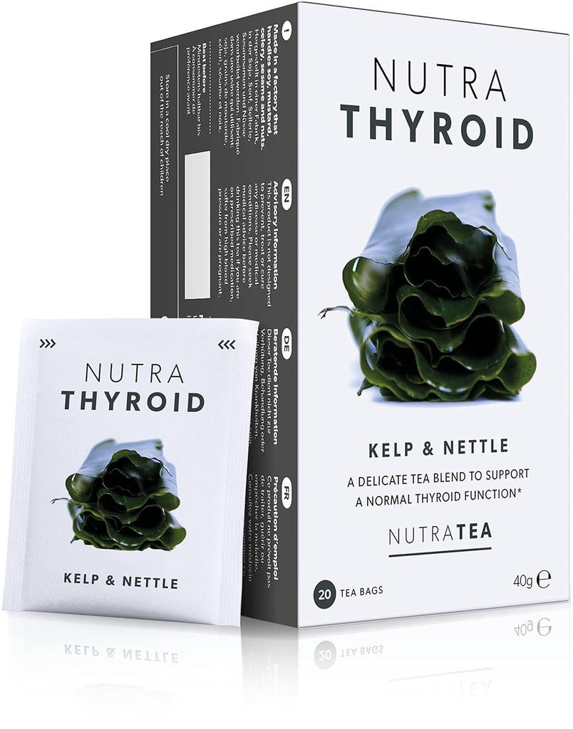 NUTRATHYROID - Thyroid Dukung Tea 124; Thyroid Health Tea - Mendukung Metabolisme Anda dan Thyroid Fungsi - 40 Enveloped Tea Bags - oleh Nutra Tea - Herbal Tea - (2 Pack)