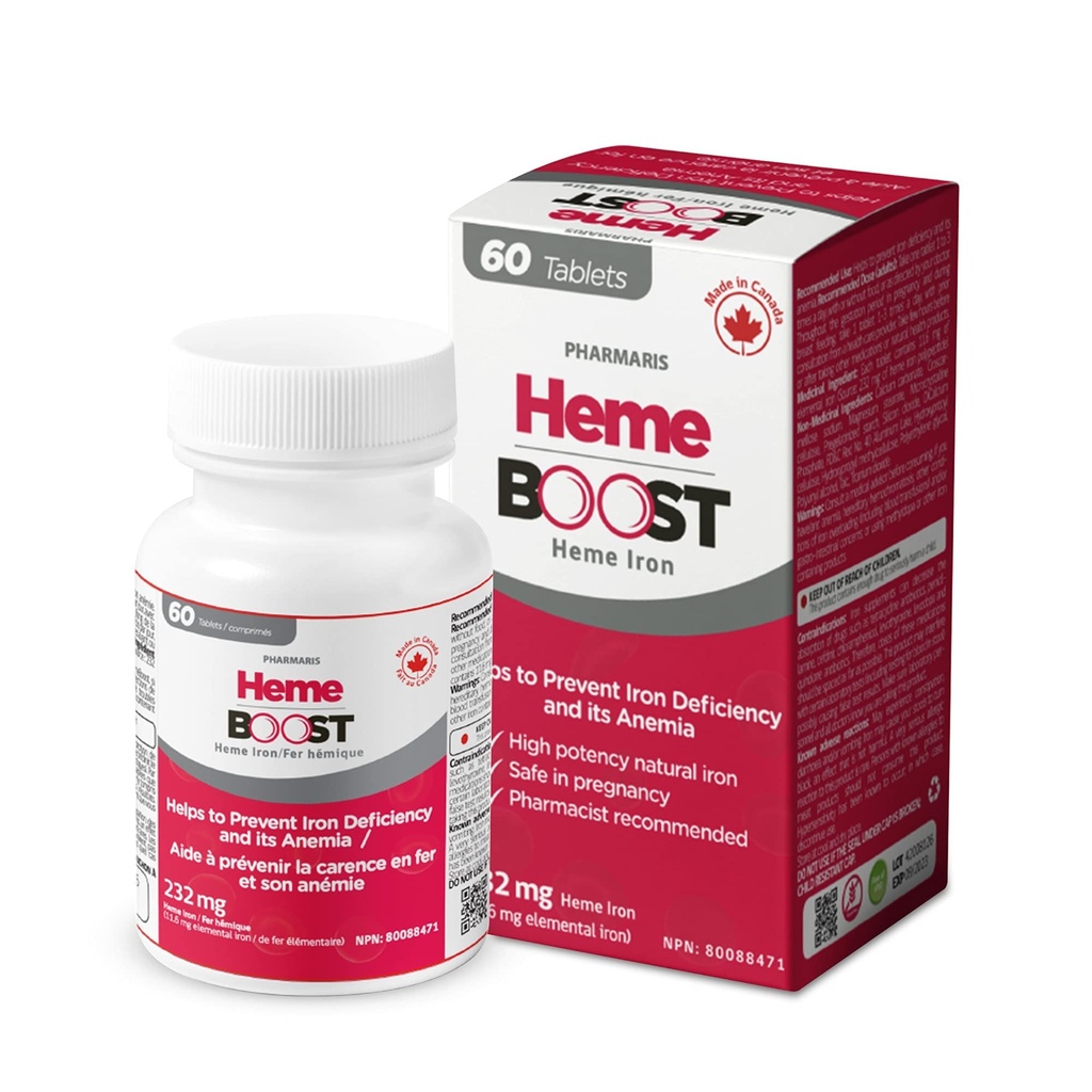Hemorction 11.6mg (232mg Heme Iron) saya 60 Tablet 124; Potency Natural Supplemen Tinggi dan Lembut di Stomach I Pill Besi untuk Dewasa & Aman untuk Digunakan dalam Kehamilan